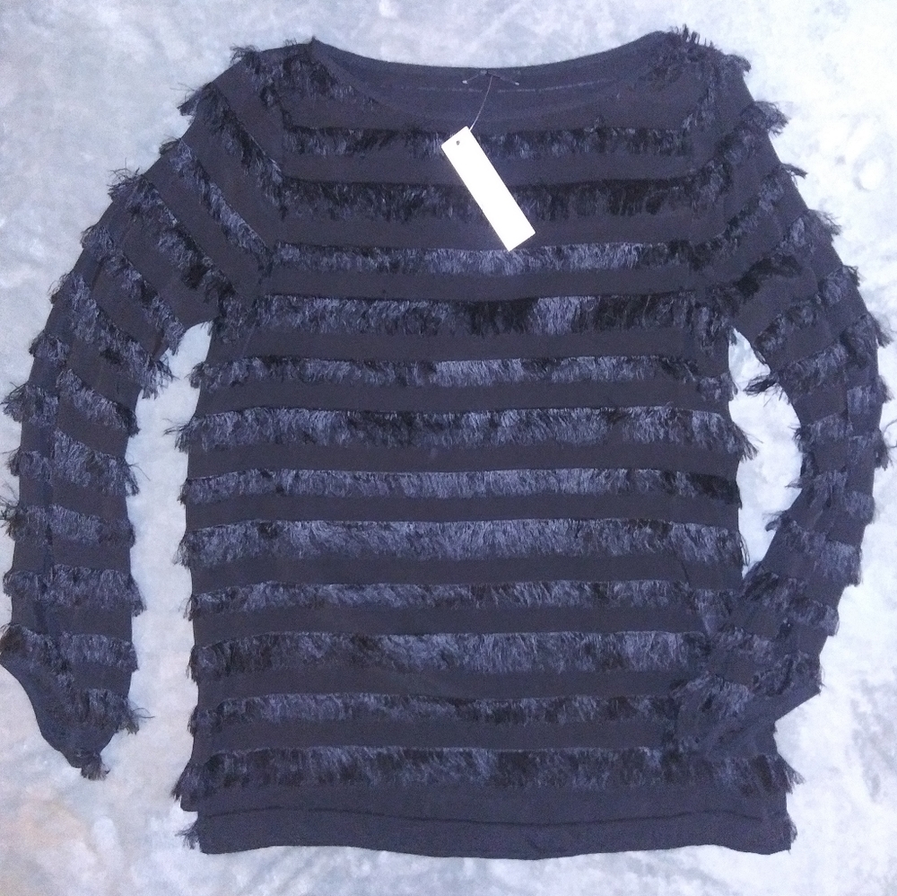 DREW-black FRINGE shirt*GREAT MOTHER'S DAY GIFT*
